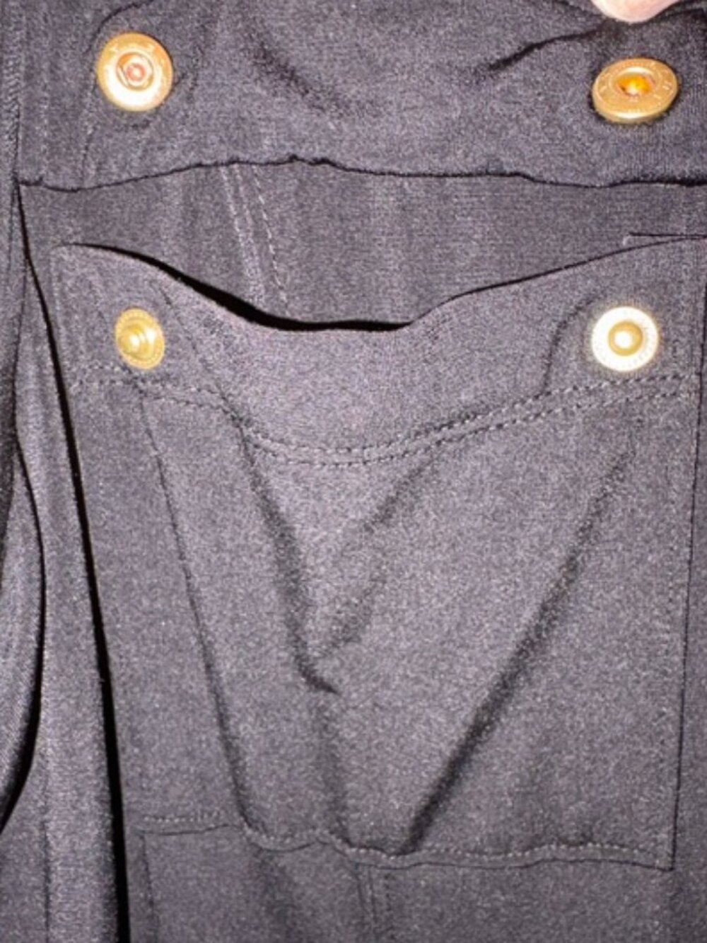 Chico's Black Sleeveless Gold Button Maxi Shirt Dress - Chico's size 3 (XL) - Picture 7 of 7